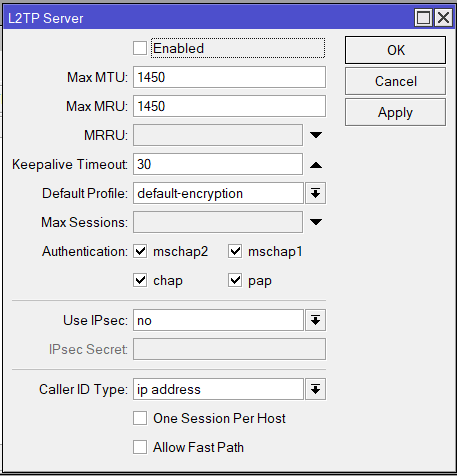 l2tp with ipsec on mikrotik routeros